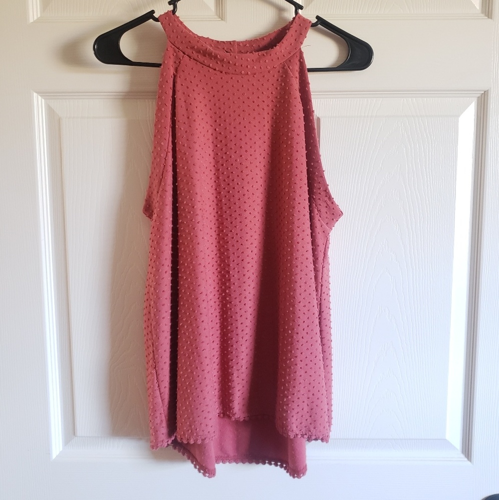 Desert rose colored high neck tank top